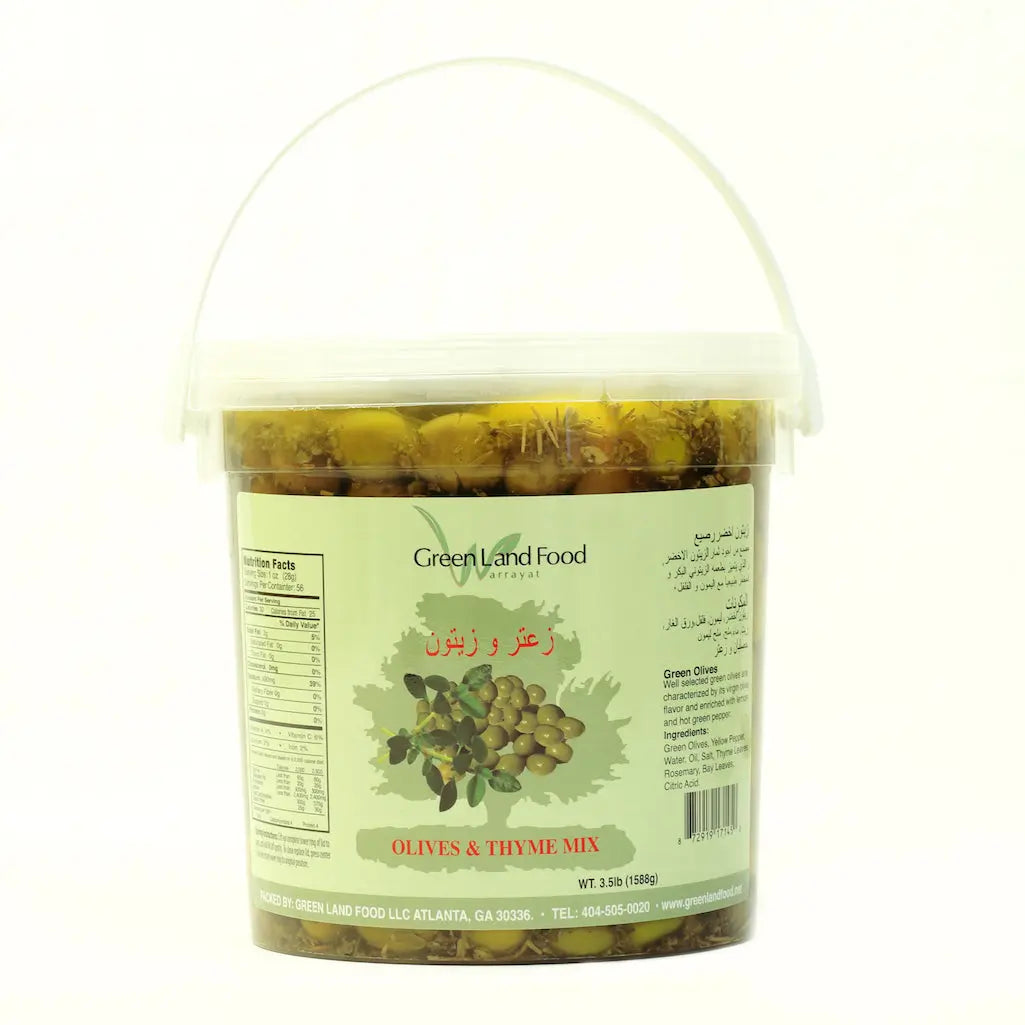 Thyme & Rosemary Green Olives - 3.75